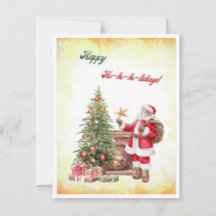 Watercolor Victorian Santa Happy Ho-ho-ho-lidays