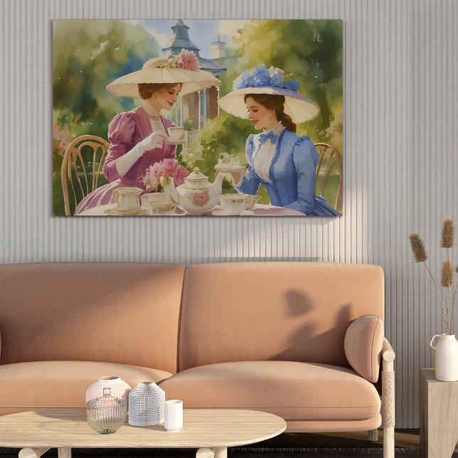 Watercolor Victorian Tea Party Painting  Poster (Creator Uploaded)