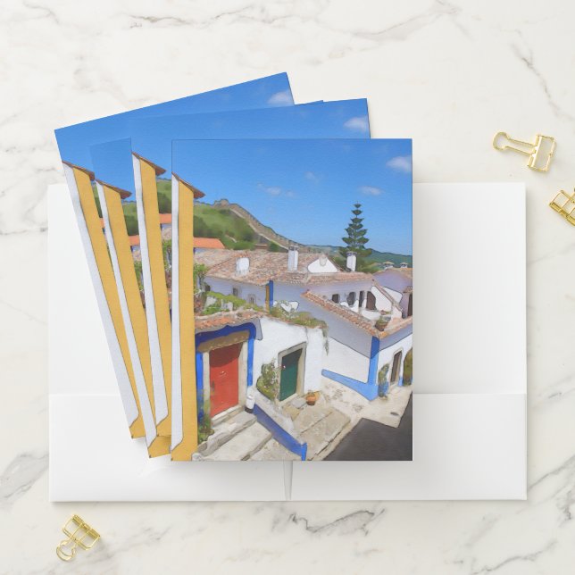 Watercolor village pocket folder (In Situ)
