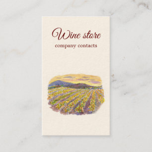 Watercolor vineyard card