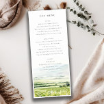 Watercolor Vineyard Landscape Wedding Menu Card<br><div class="desc">Modern Chic Watercolor Vineyard Landscape Theme Collection.- it's an elegant script watercolor Illustration of modern vineyard with mountains at the back, Perfect for your Vineyard destination wedding & parties. It’s very easy to customize, with your personal details. If you need any other matching product or customization, kindly message via Zazzle....</div>