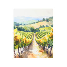 Watercolor Vineyard Metal Print