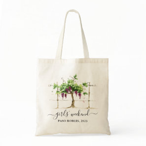 Watercolor Vineyard Tote Bag for Girls Weekend