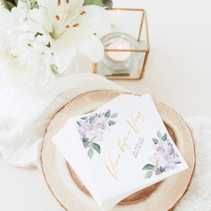 Watercolor Vino Before Vows Flowers Bridal Shower Napkins