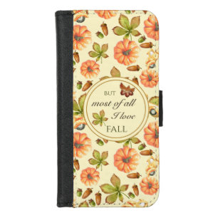 Watercolor Vintage Autumn Pattern iPhone 8/7 Wallet Case