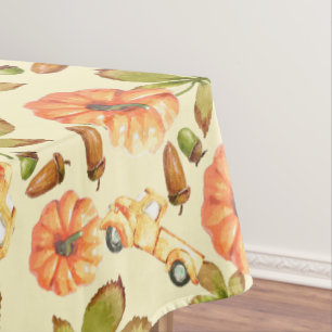 Watercolor Vintage Autumn Pattern Tablecloth