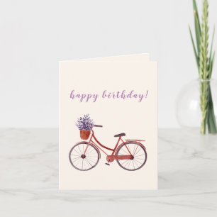Watercolor Vintage Bicycle with Lavender Card