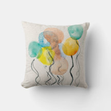 Watercolor Vintage Birthday Balloons