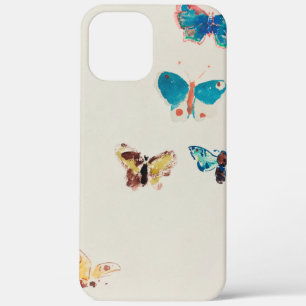 Watercolor vintage blue butterflies. Odilon Redon iPhone 12 Pro Max Case