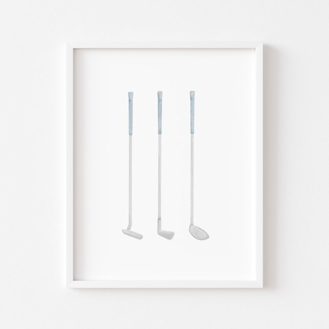 Watercolor vintage blue golf club poster (Creator Uploaded)