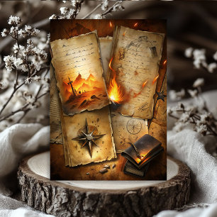 Watercolor vintage burnt letters wild west western tissue paper