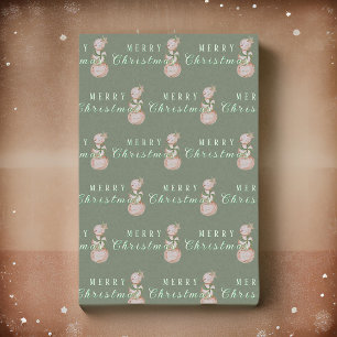 Watercolor Vintage Candy Snowman Christmas Tissue Paper