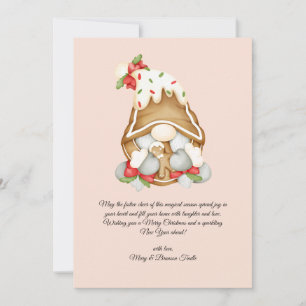 Watercolor Vintage Christmas Gnome Hot Chocolate Holiday Card