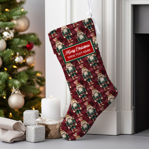 Watercolor Vintage Christmas Stocking Personalized
