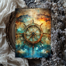 Watercolor vintage compass retro map nautical