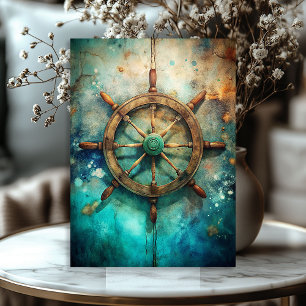 Watercolor vintage compass retro map nautical tissue paper