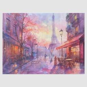 Watercolor Vintage Eiffel Tower Decoupage Tissue Paper