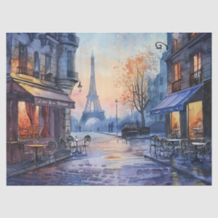 Watercolor Vintage Eiffel Tower Decoupage Tissue Paper