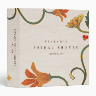 Watercolor Vintage Faecore Floral Bridal Shower 3 Ring Binder