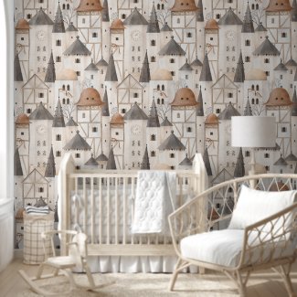 Watercolor Vintage Fairytale Castle Kid's Fantasy