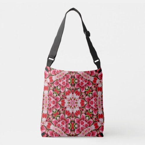 Watercolor Vintage Floral Geometric Crossbody Bag