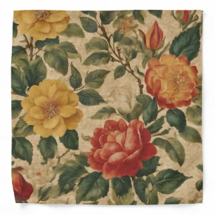 Watercolor Vintage  Floral Modern Collection Bandana