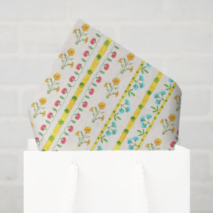 Watercolor Vintage Floral Pattern colorful Tissue Paper