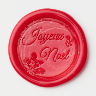 Watercolor Vintage Floral Red Poinsettia Christmas Wax Seal Sticker