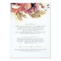 Watercolor Vintage Floral Wedding Information Card