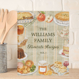 Watercolor Vintage Food Family Recipe Cookbook Mini Binder