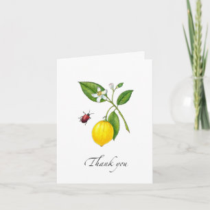 Watercolor Vintage Lemon folded Thank You Card