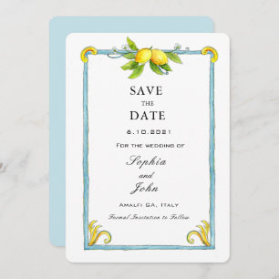 Watercolor Vintage Lemon save the date
