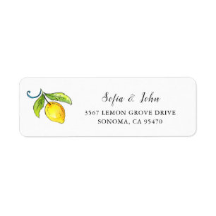 Watercolor Vintage Lemons Label