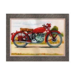Watercolor Vintage Motorcycle Postcard