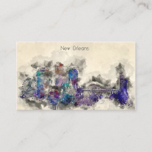 Watercolor Vintage New Orleans Business Card