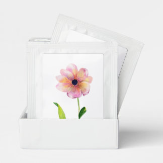 Watercolor Vintage Pink Flower Design Custom Tea Bag Drink Mix