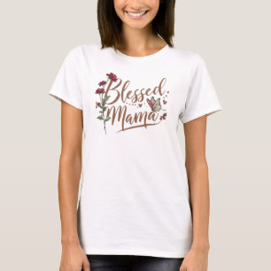 Watercolor vintage red roses Blesses Mama T-Shirt