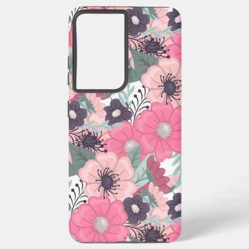 Watercolor Vintage Rose Peony Flowers Botanical Samsung Galaxy S21 Ultra Case