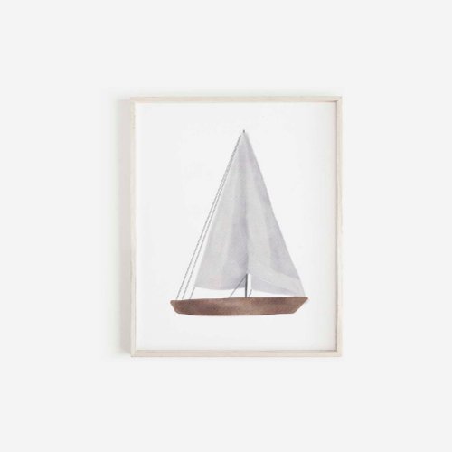 watercolor vintage sailboat print