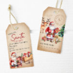 Watercolor vintage Santa Merry Christmas Gift Tags<br><div class="desc">Watercolor vintage Santa merry Christmas favor gift tags.</div>