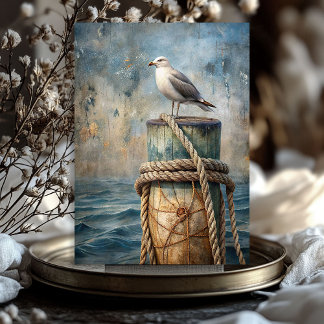 Watercolor vintage sea maritime Glarus gull  Tissue Paper