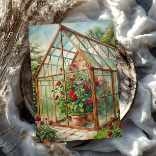 Watercolor vintage shabby chic red roses garden tissue paper