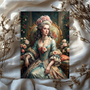 Watercolor vintage Victorian woman with pink roses Tissue Paper