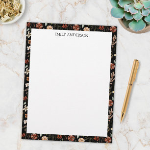 Watercolor Vintage Wildflower Floral Botanical Letterhead