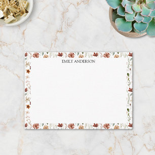 Watercolor Vintage Wildflower Floral Botanical Note Card
