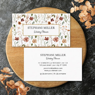 Watercolor Vintage Wildflower Floral Meadow Business Card