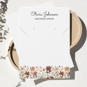 Watercolor Vintage Wildflower Jewelry Display Card
