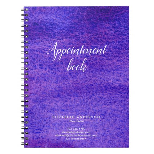 Watercolor violet Hair Salon appointments book