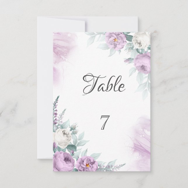 Watercolor Violet Roses Invitation (Front)