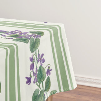 Watercolor violets and stripes tablecloth